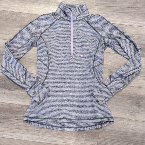 Lululemon Face Your Peace Pink and Gray Running Pullover Size 8 - Picture 4 of 11
